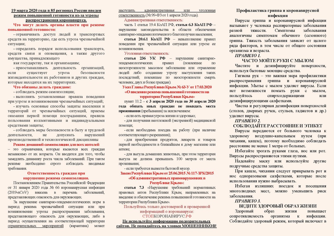 МВД по РК разработало памятку для крымчан на период угрозы распространения  коронавируса | Газета 